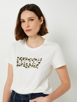LEVI'S Tee-shirt Manches Courtes Logo Motif Lopard Blanc