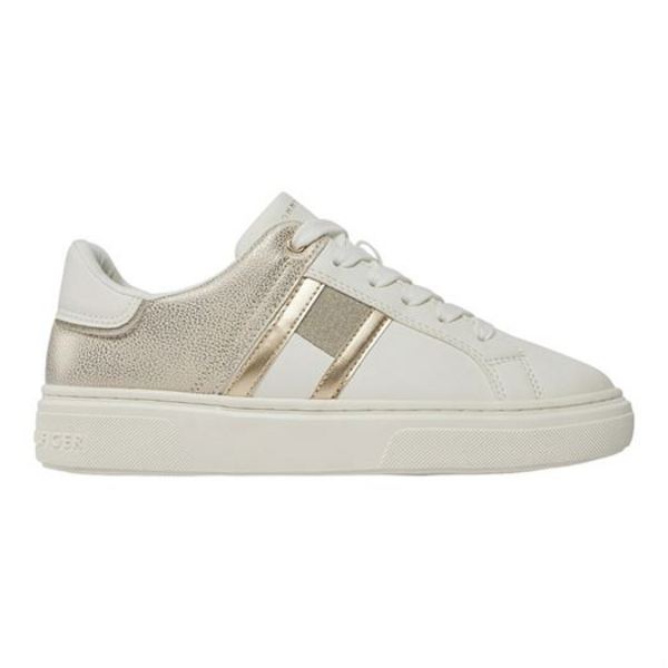 TOMMY HILFIGER Baskets Mode   Tommy Hilfiger Flag Low Cut Lace-up Snea white gold 1057869