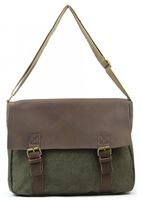 OH MY BAG Sacoche Cuir Et Toile Cancun Olive