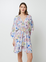 MOLLY BRACKEN Robe Cache-cœur Manches Kimono Motif Cachemire Multicolore