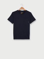 ESPRIT Tee-shirt Uni En Coton Bio, Poche Poitrine Bleu marine