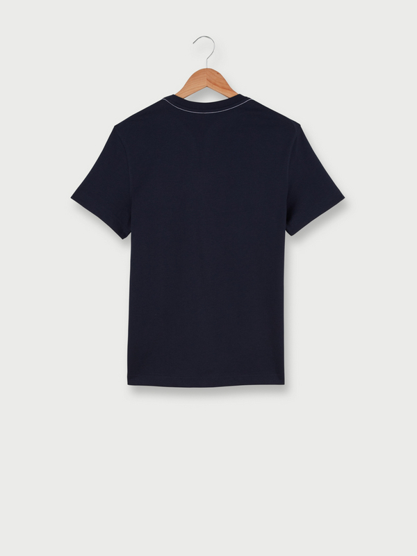 ESPRIT Tee-shirt Uni En Coton Bio, Poche Poitrine Bleu marine Photo principale