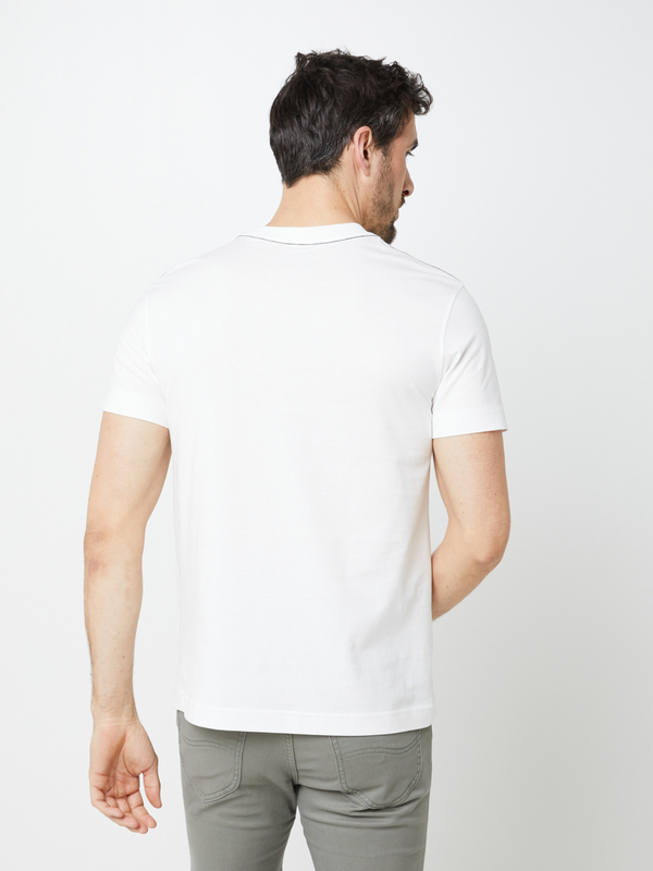 ESPRIT Tee-shirt Uni En Coton Bio, Poche Poitrine Blanc Photo principale