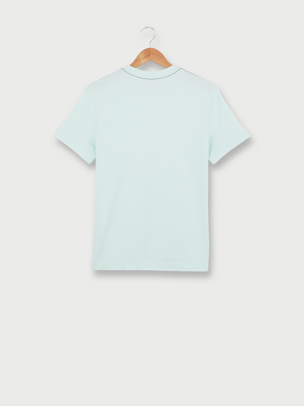 ESPRIT Tee-shirt Uni En Coton Bio, Poche Poitrine Bleu vert Photo principale