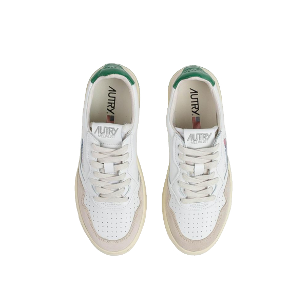 AUTRY Baskets Autry Medalist Low Leat Suede White Green Photo principale