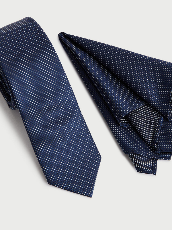 ODB Kit Cravate Et Pochette Bleu marine Photo principale