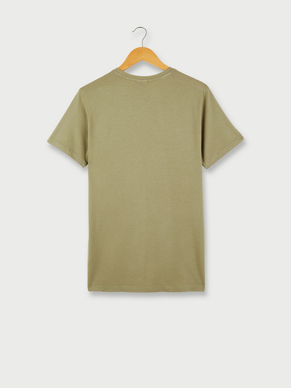 PETROL INDUSTRIES Tee-shirt Manches Courtes 100% Coton Uni Vert kaki Photo principale