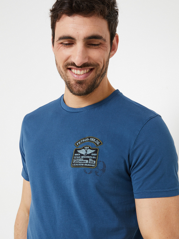 PETROL INDUSTRIES Tee-shirt 100% Coton Avec cusson Logot Bleu marine Photo principale