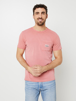 PETROL INDUSTRIES Tee-shirt 100% Coton Uni Avec Poche Poitrine Rouge