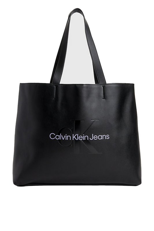 CALVIN KLEIN Cabas Cuir Pu Logo Print  -  Calvin Klein - Femme 0GL Black/Metallic Logo Photo principale