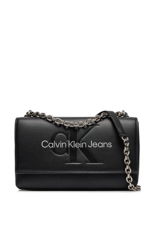 CALVIN KLEIN Sac Port paule Logo Mtalis  -  Calvin Klein - Femme 0GL Black/Metallic Logo Photo principale