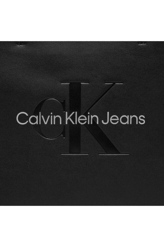 CALVIN KLEIN Mini Cabas Logo Print Mtalis  -  Calvin Klein - Femme 0GL Black/Metallic Logo Photo principale