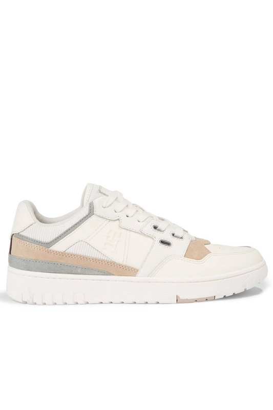 TOMMY HILFIGER Sneakers Basses Cuir  -  Tommy Hilfiger - Homme AC0 Weathered White Photo principale