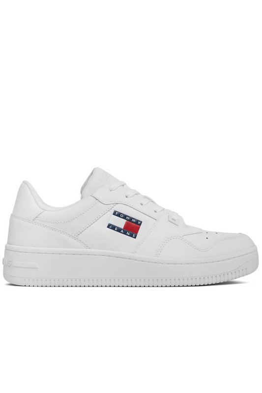 TOMMY JEANS Sneakers Essential Retro Cuir  -  Tommy Jeans - Homme YBR White 1059809