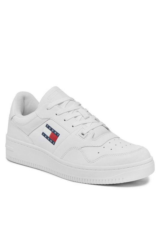 TOMMY JEANS Sneakers Essential Retro Cuir  -  Tommy Jeans - Homme YBR White Photo principale
