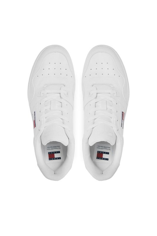 TOMMY JEANS Sneakers Essential Retro Cuir  -  Tommy Jeans - Homme YBR White Photo principale