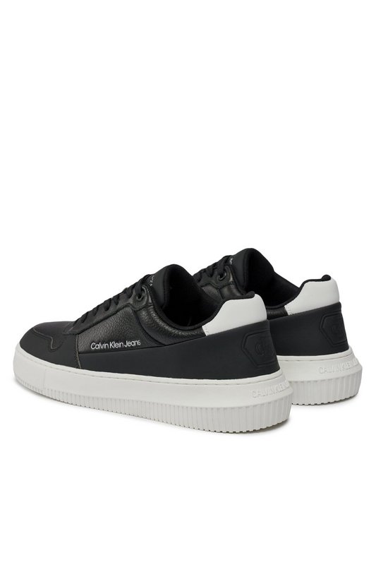 CALVIN KLEIN Sneakers Basses Cuir  -  Calvin Klein - Homme 0GM Black/Bright White Photo principale