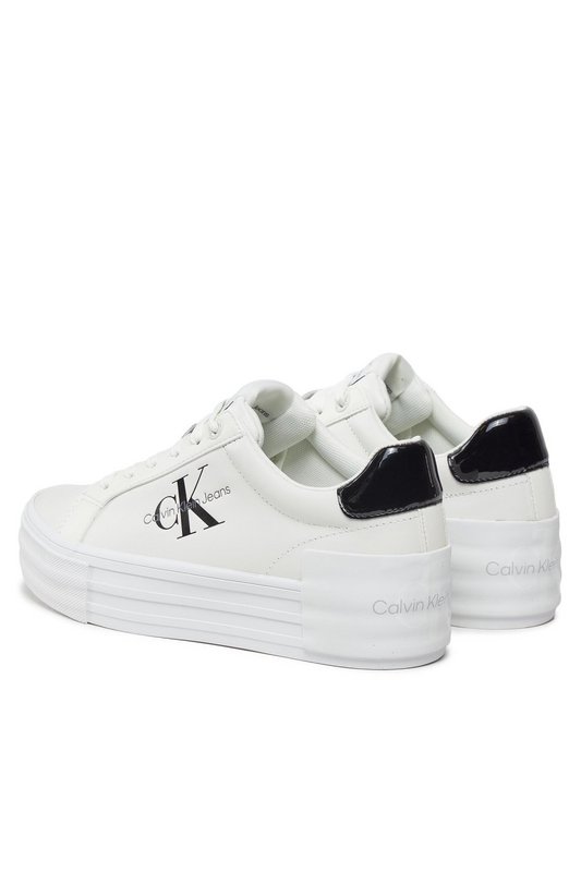 CALVIN KLEIN Sneakers Basses Cuir  -  Calvin Klein - Femme 01W Bright White/Black Photo principale