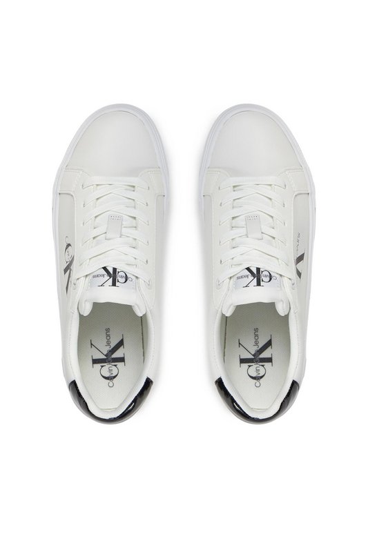 CALVIN KLEIN Sneakers Basses Cuir  -  Calvin Klein - Femme 01W Bright White/Black Photo principale