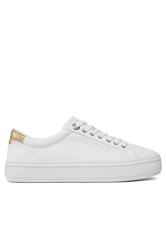 TOMMY HILFIGER Sneakers Basses Coton  -  Tommy Hilfiger - Femme YBS White 1059917