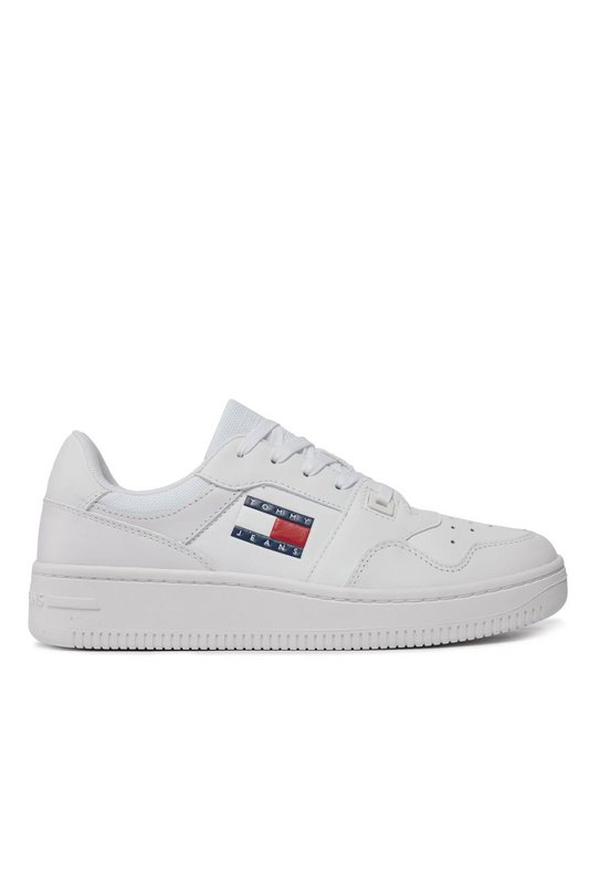 TOMMY JEANS Sneakers Basses Cuir Retro  -  Tommy Jeans - Femme YBS White Photo principale