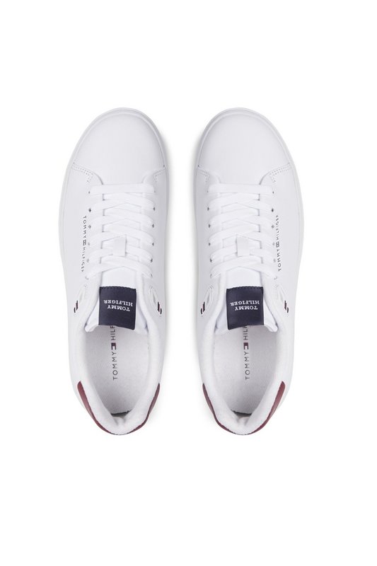 TOMMY HILFIGER Sneakers Basses Dessus Cuir  -  Tommy Hilfiger - Homme YBS White Photo principale
