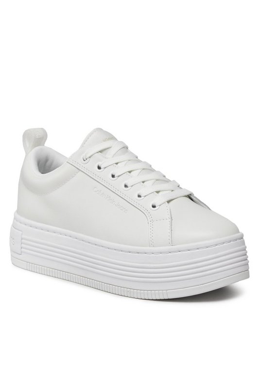 CALVIN KLEIN Sneakers Cuir Plateforme  -  Calvin Klein - Femme 0K4 Triple Bright White Photo principale