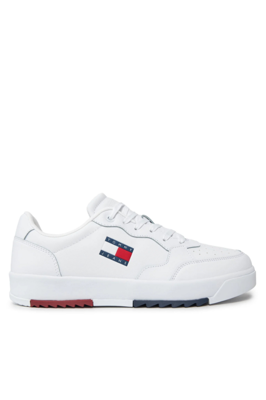 TOMMY JEANS Sneakers Basses Cuir  -  Tommy Jeans - Homme YBS White Photo principale