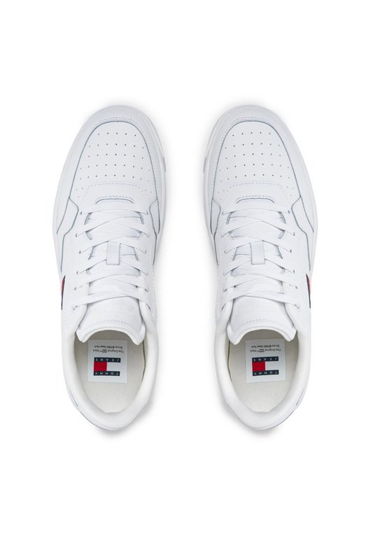 TOMMY JEANS Sneakers Basses Cuir  -  Tommy Jeans - Homme YBS White Photo principale