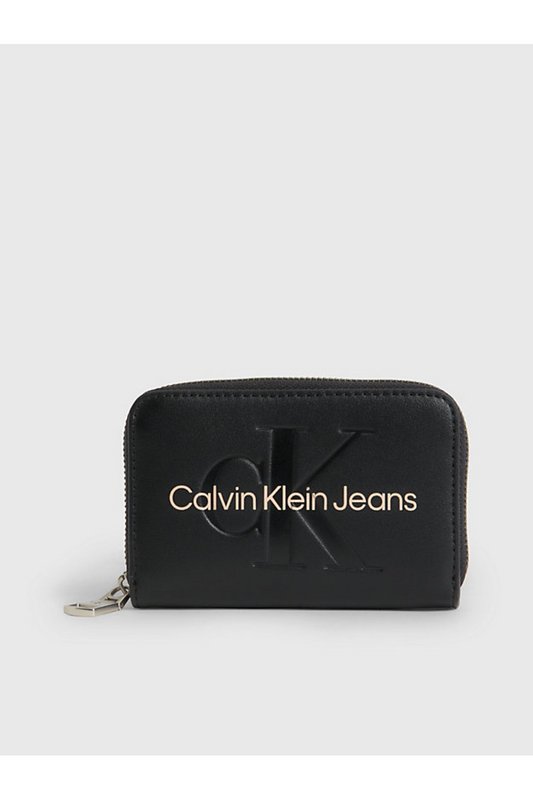 CALVIN KLEIN Porte Monnaie Pu Logo Emboss  -  Calvin Klein - Femme 01F Black With Rose