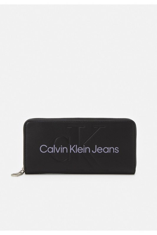 CALVIN KLEIN Compagnon Zipp Cuir Pu  -  Calvin Klein - Femme 0GL Black/Metallic Logo 1060219