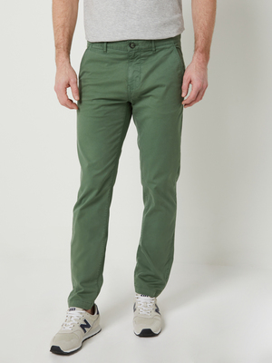IZAC Pantalon Chino En Coton Stretch Coupe Slim Vert