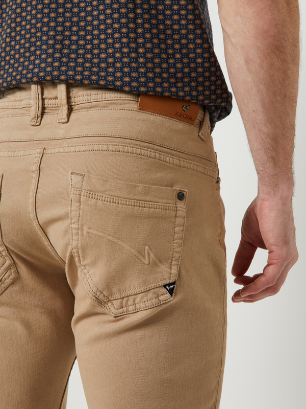 KAPORAL Pantalon 5 Poches Coupe Droite En Coton Stretch Beige Photo principale
