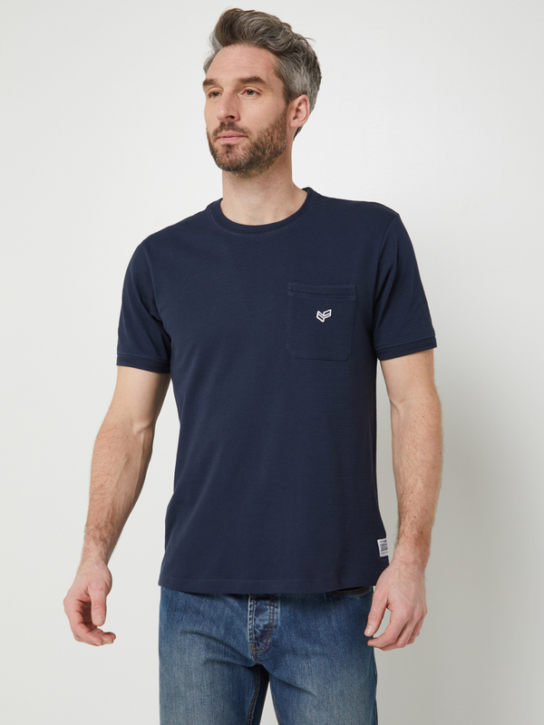 KAPORAL Tee-shirt 100% Coton Uni Avec Poche Poitrine Bleu marine