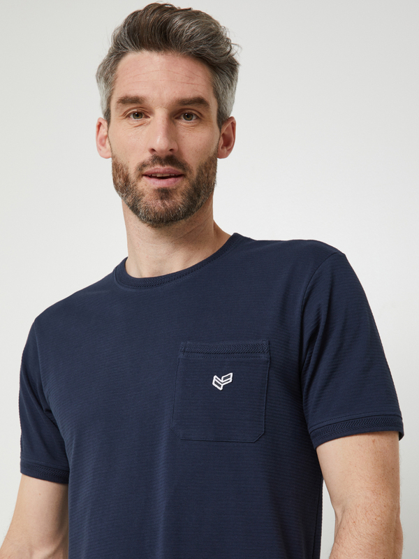 KAPORAL Tee-shirt 100% Coton Uni Avec Poche Poitrine Bleu marine Photo principale