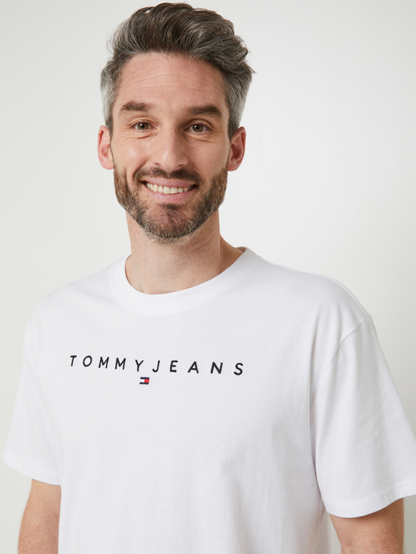 TOMMY JEANS Tee-shirt Encolure Ronde Uni Logo Brod Blanc Photo principale