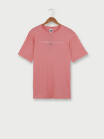 TOMMY JEANS Tee-shirt Encolure Ronde Uni Logo Brod Rose vif