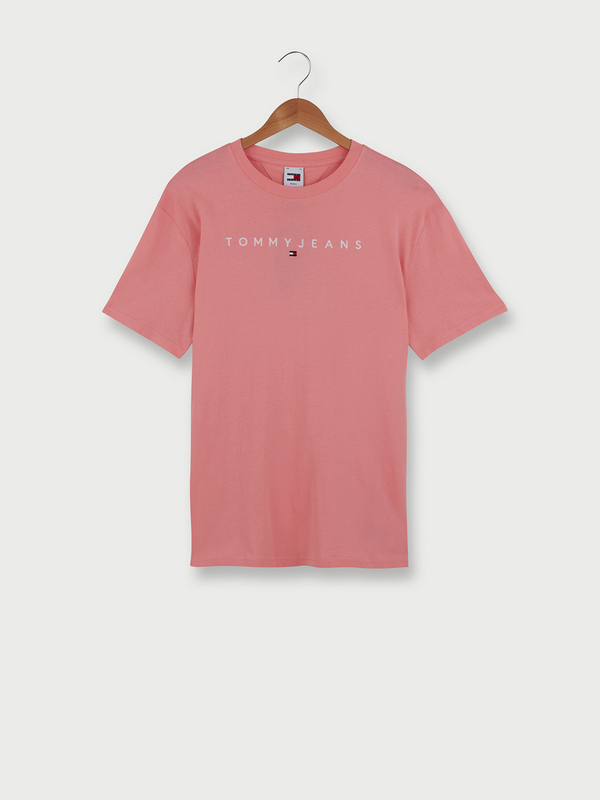 TOMMY JEANS Tee-shirt Encolure Ronde Uni Logo Brod Rose vif 1060259
