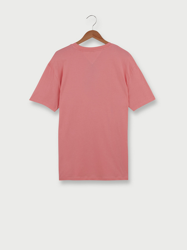 TOMMY JEANS Tee-shirt Encolure Ronde Uni Logo Brod Rose vif Photo principale