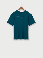 TOMMY JEANS Tee-shirt Encolure Ronde Uni Logo Brod Vert bleut