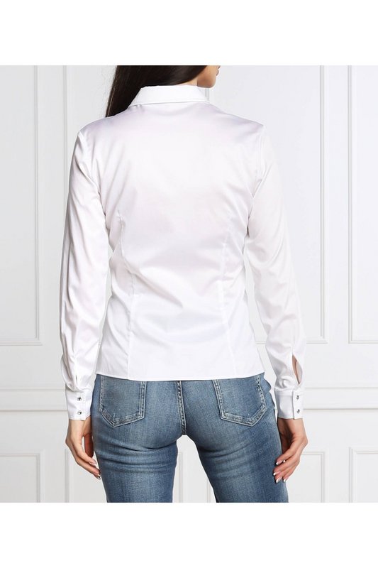 GUESS Chemisier En Coton Uni  -  Guess Jeans - Femme G011 Pure White Photo principale