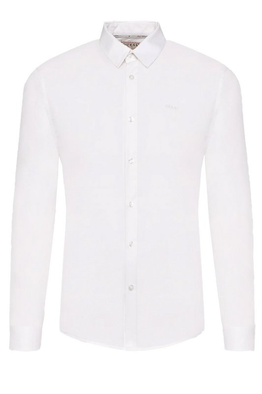 GUESS Chemise Unie Slim Fit  -  Guess Jeans - Homme G011 Pure White 1060348