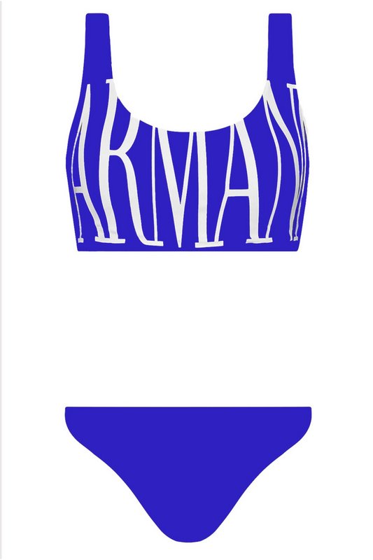EMPORIO ARMANI Maillot 2 Pices  Gros Logo  -  Emporio Armani - Femme 03432 ROYAL BLUE 1060486