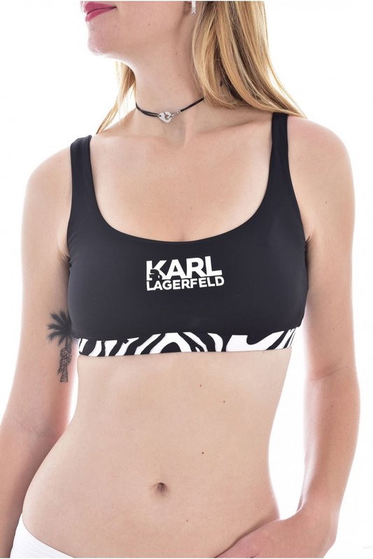 KARL LAGERFELD Haut De Maillot  Logo  -  Karl Lagerfeld - Femme Black Photo principale