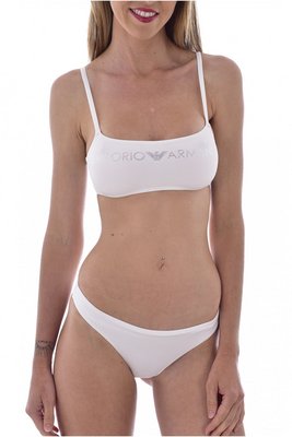 EMPORIO ARMANI Bikini 2 Pices Bandeau Souple Strass  -  Emporio Armani - Femme 00010 BIANCO