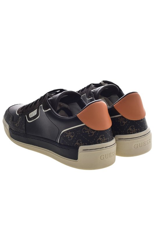 GUESS Sneakers Basses Cuir Daim  -  Guess Jeans - Homme BLACK BROWN OCRA Photo principale