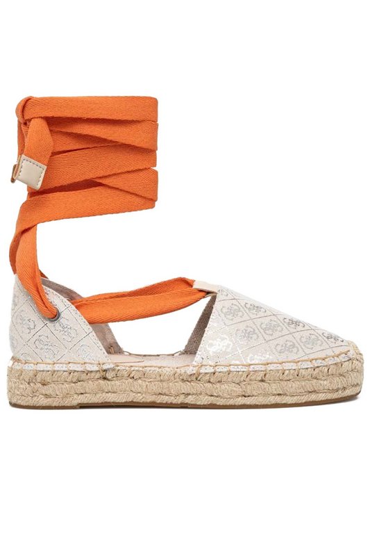 GUESS Espadrilles Logos All Over Jalene  -  Guess Jeans - Femme BEIGE SILVER Photo principale