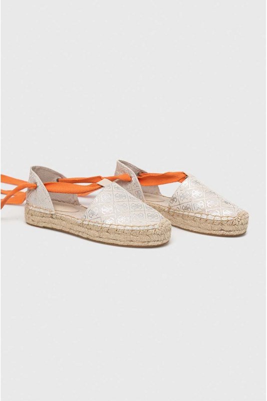 GUESS Espadrilles Logos All Over Jalene  -  Guess Jeans - Femme BEIGE SILVER Photo principale