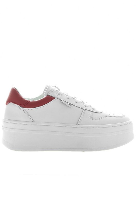 GUESS Sneakers  Plateforme En Cuir Lifet  -  Guess Jeans - Femme WHITE RED Photo principale
