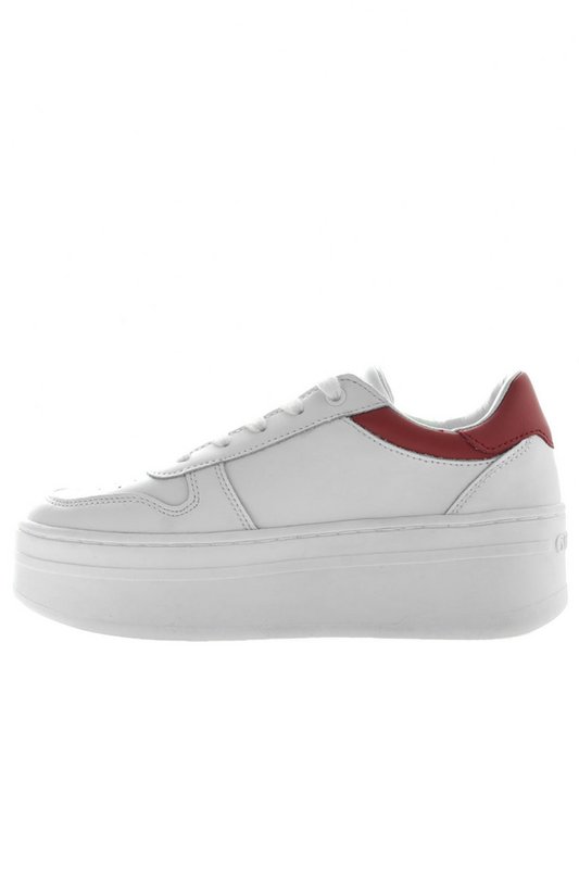 GUESS Sneakers  Plateforme En Cuir Lifet  -  Guess Jeans - Femme WHITE RED Photo principale